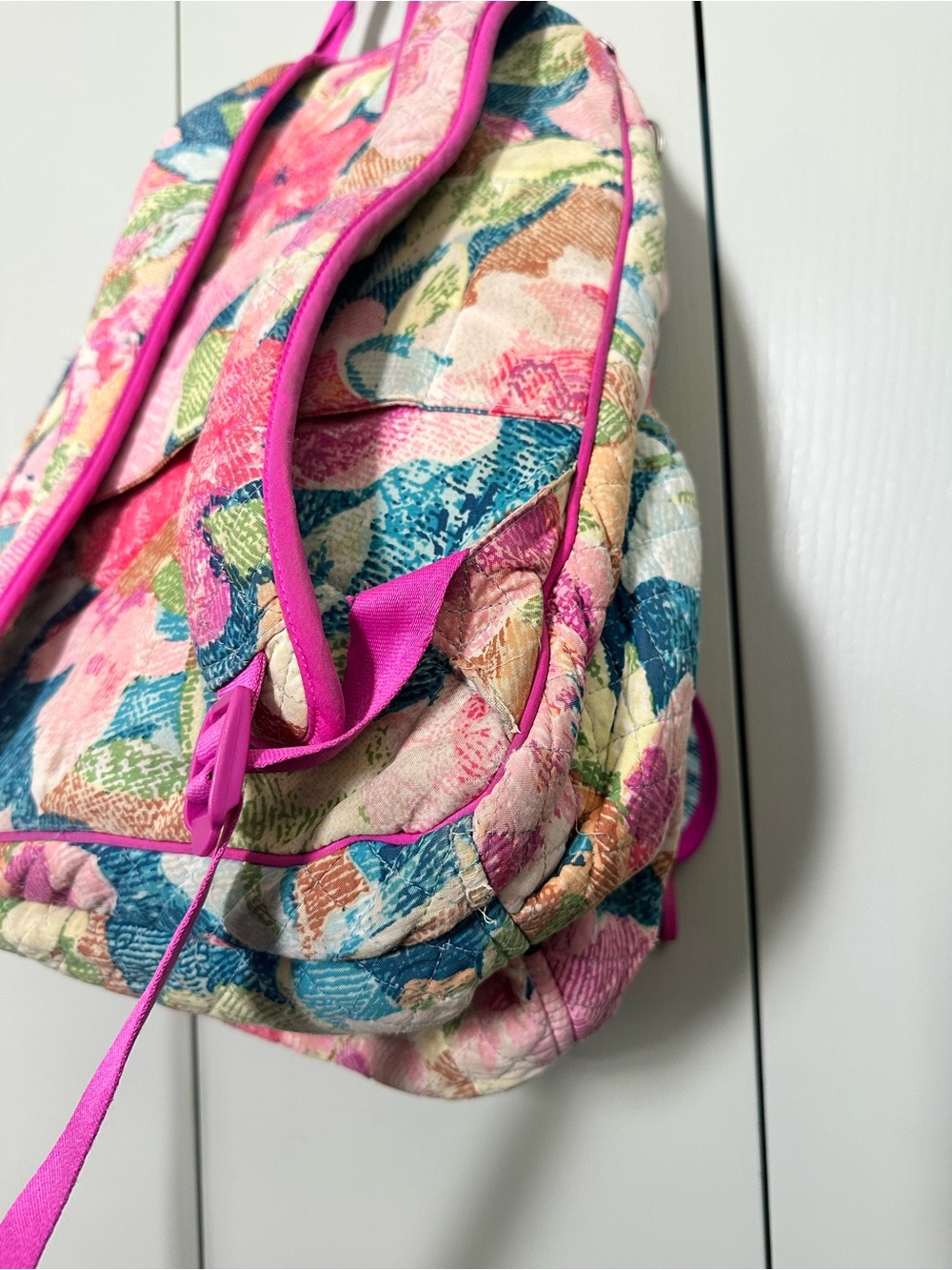 Vera Bradley Multicolor Pink Floral Quilted Backpack - Picture 5 of 6